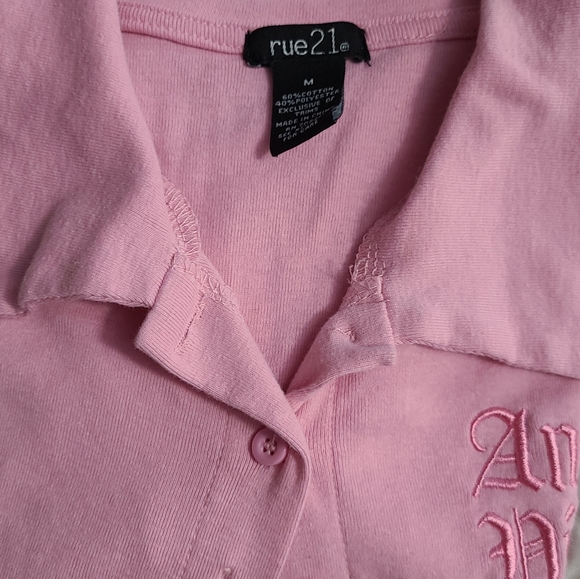 Pink button up crop top Size M - Picture 4 of 8